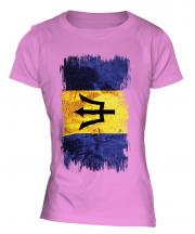 Barbados Grunge Flag Ladies T-Shirt