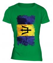 Barbados Grunge Flag Ladies T-Shirt