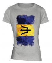 Barbados Grunge Flag Ladies T-Shirt