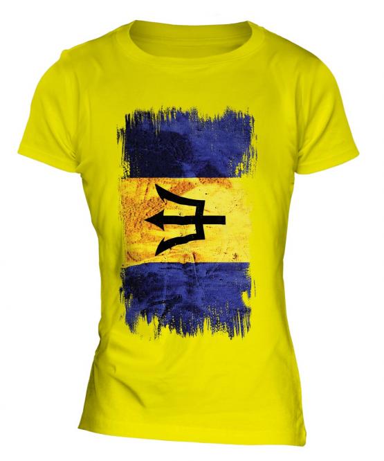 Barbados Grunge Flag Ladies T-Shirt