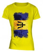 Barbados Grunge Flag Ladies T-Shirt