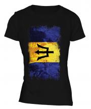 Barbados Grunge Flag Ladies T-Shirt