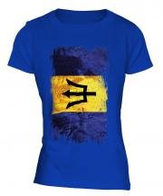 Barbados Grunge Flag Ladies T-Shirt