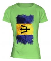 Barbados Grunge Flag Ladies T-Shirt