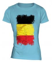 Belgium Grunge Flag Ladies T-Shirt