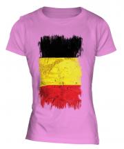 Belgium Grunge Flag Ladies T-Shirt