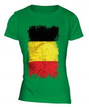Belgium Grunge Flag Ladies T-Shirt