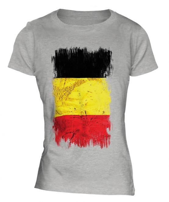 Belgium Grunge Flag Ladies T-Shirt
