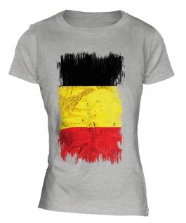 Belgium Grunge Flag Ladies T-Shirt