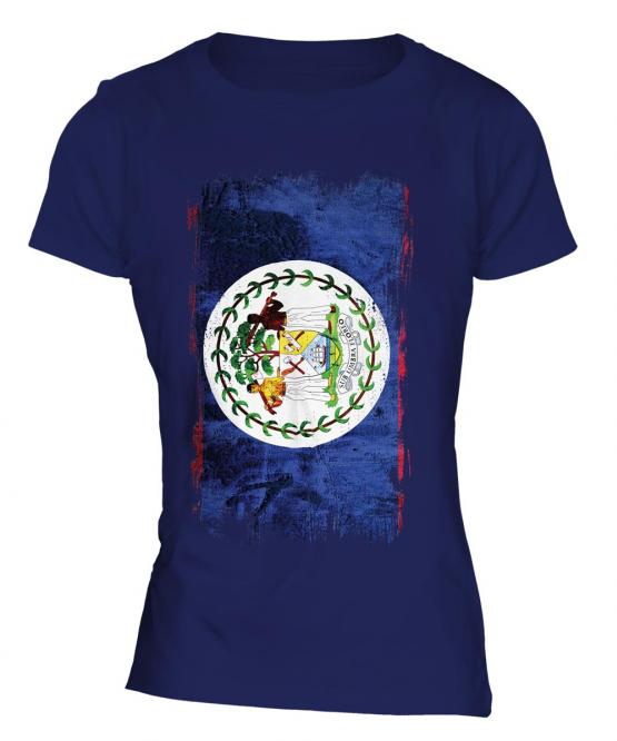 Belize Grunge Flag Ladies T-Shirt