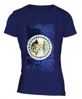 Belize Grunge Flag Ladies T-Shirt