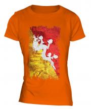 Bhutan Grunge Flag Ladies T-Shirt