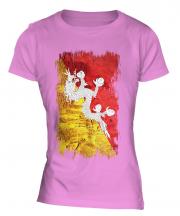 Bhutan Grunge Flag Ladies T-Shirt