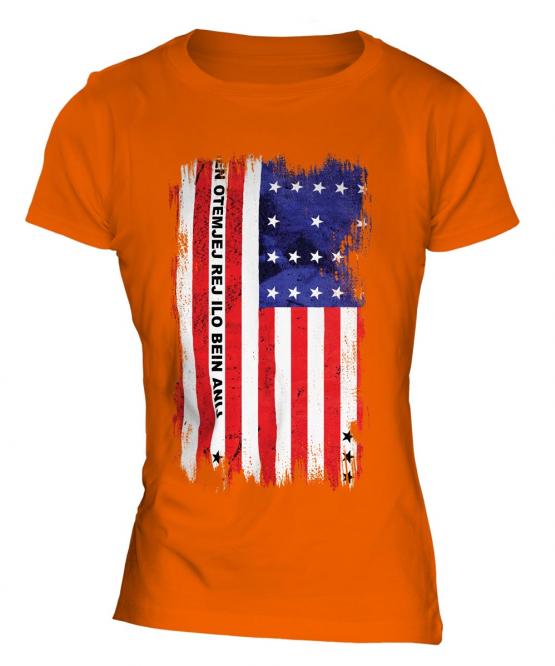 Bikini Atoll Grunge Flag Ladies T-Shirt
