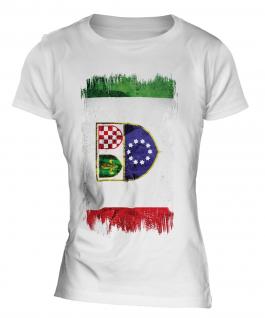 Bosnia And Herzegovina Federation Grunge Flag Ladies T-Shirt