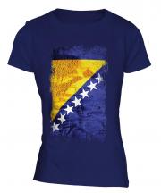 Bosnia And Herzegovina Grunge Flag Ladies T-Shirt
