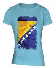 Bosnia And Herzegovina Grunge Flag Ladies T-Shirt