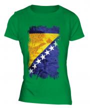 Bosnia And Herzegovina Grunge Flag Ladies T-Shirt