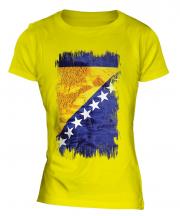 Bosnia And Herzegovina Grunge Flag Ladies T-Shirt