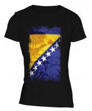 Bosnia And Herzegovina Grunge Flag Ladies T-Shirt