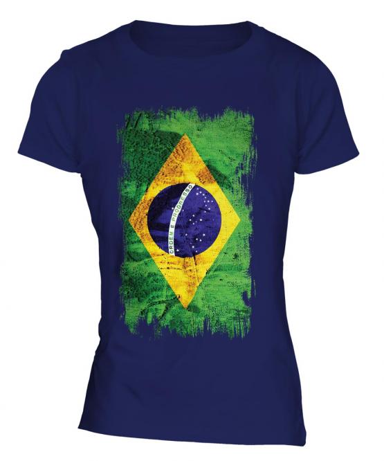 Brazil Grunge Flag Ladies T-Shirt