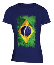 Brazil Grunge Flag Ladies T-Shirt