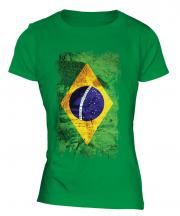Brazil Grunge Flag Ladies T-Shirt