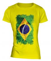 Brazil Grunge Flag Ladies T-Shirt