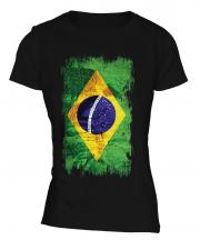 Brazil Grunge Flag Ladies T-Shirt