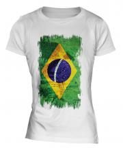 Brazil Grunge Flag Ladies T-Shirt