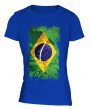 Brazil Grunge Flag Ladies T-Shirt