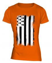 Brittany Grunge Flag Ladies T-Shirt