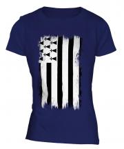 Brittany Grunge Flag Ladies T-Shirt