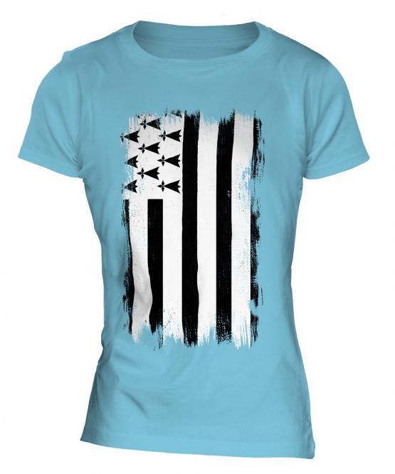 Brittany Grunge Flag Ladies T-Shirt