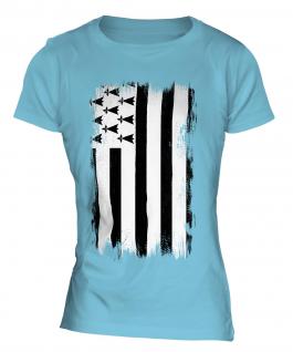 Brittany Grunge Flag Ladies T-Shirt