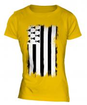 Brittany Grunge Flag Ladies T-Shirt