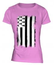 Brittany Grunge Flag Ladies T-Shirt