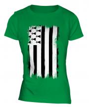 Brittany Grunge Flag Ladies T-Shirt