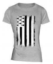 Brittany Grunge Flag Ladies T-Shirt