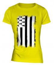 Brittany Grunge Flag Ladies T-Shirt