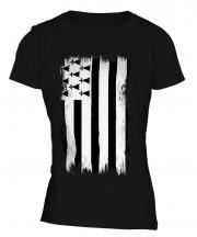Brittany Grunge Flag Ladies T-Shirt