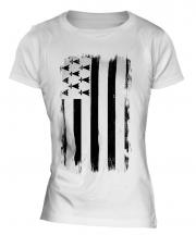 Brittany Grunge Flag Ladies T-Shirt