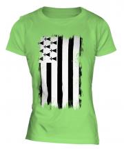 Brittany Grunge Flag Ladies T-Shirt
