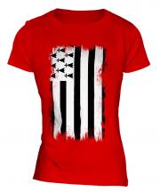 Brittany Grunge Flag Ladies T-Shirt