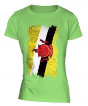 Brunei Grunge Flag Ladies T-Shirt