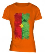 Burkina Faso Grunge Flag Ladies T-Shirt