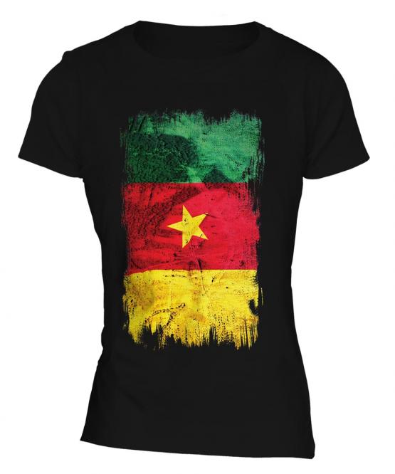 Cameroon Grunge Flag Ladies T-Shirt