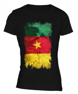 Cameroon Grunge Flag Ladies T-Shirt