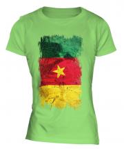 Cameroon Grunge Flag Ladies T-Shirt