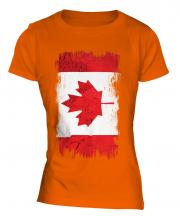 Canada Grunge Flag Ladies T-Shirt